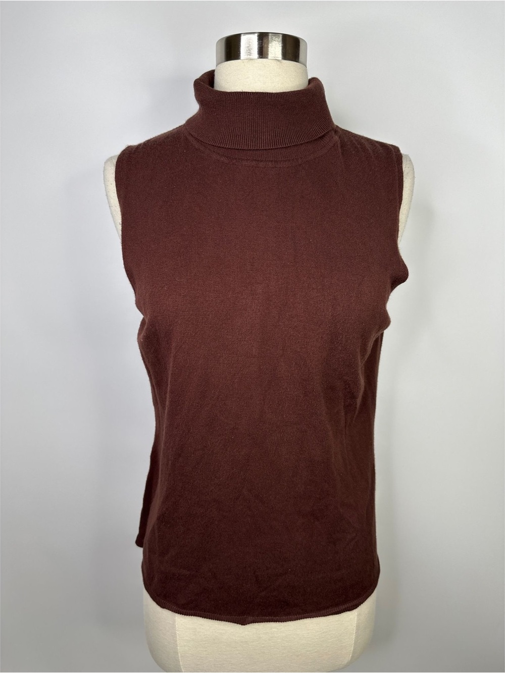 Preston & York Casual Turtleneck Sleeveless Rayon Blend Top